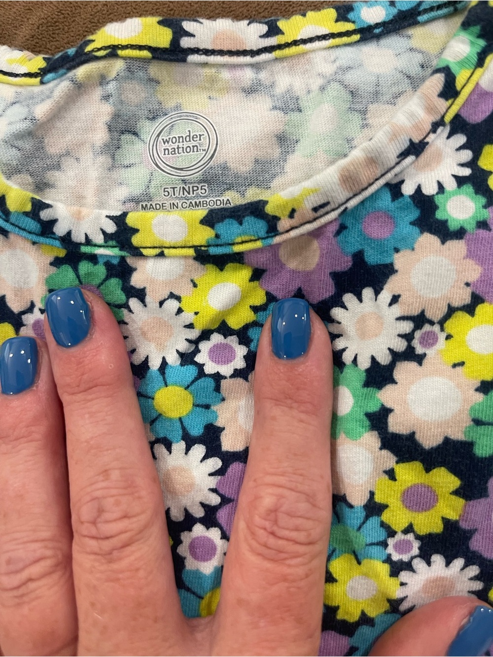 wonder nation Navy Floral Daisy Print Top with Bright Accents - Picture 5 of 11